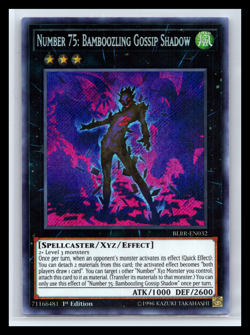 Yugioh Number 75: Bamboozling Gossip Shadow BLRR-EN012 1st Edition Secret NM - Image 1