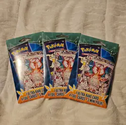 Pokemon Mini Pack 3 Packs 1 Ultra Rare 4 Foil Cards - Image 1