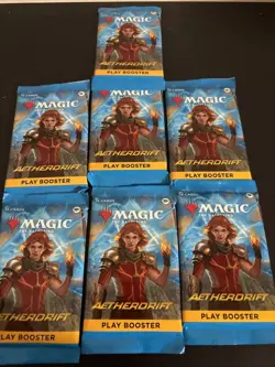 MTG Aetherdrift Play Booster Pack Lot of 7 Sealed Magic the Gathering Cards - Image 1