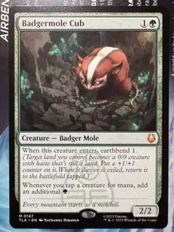 Badgermole Cub Regular NM Avatar: The Last Airbender #167 MTG - Image 1