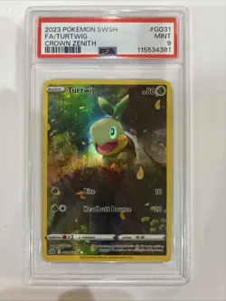 2023 Pokemon Swsh Fa/turtwig Crown Zenith PSA 9 - Image 1