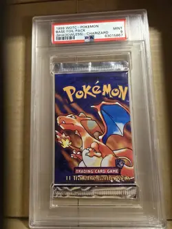 Pokemon PSA 9 MINT 1999 Base set Shadowless Booster Pack Charizard!! - Image 1