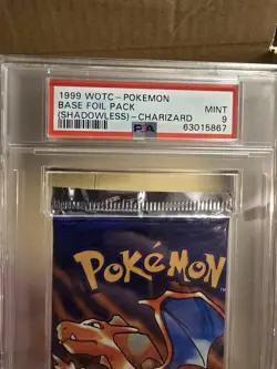 Pokemon PSA 9 MINT 1999 Base set Shadowless Booster Pack Charizard!! - Image 3