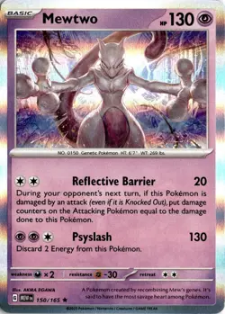 Mewtwo 150/165 Pokemon SV: 151 Holo Rare NM - Image 1