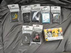 Pokemon Center Sleeves x 7 + Deck Box - New Sealed/Unused (Various) - Image 1
