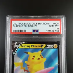 PSA 10 Surfing Pikachu V 008/025 Pokemon Celebrations Holo Graded Card - Image 2