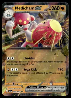 Medicham Ex 80/142 Pokemon Card Stellar Crown Double Rare Holo Full Art NM N34 - Image 1