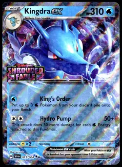 Pokemon TCG Kingdra ex 012/064 2024 Shrouded Fable Stamped Promo Card - LP - Image 1