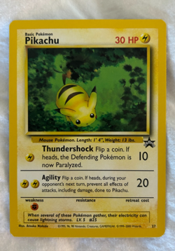 1999-2000 Pokemon TCG Black Star Promo Pikachu #27 - LP - Image 1