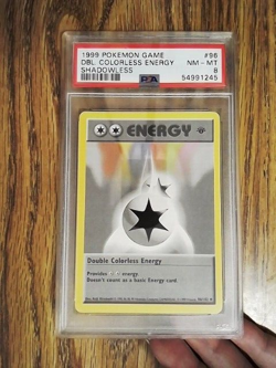 Double Colorless Energy 96/102 Shadowless Base Pokemon Card - PSA 8 1st Edition - Image 1