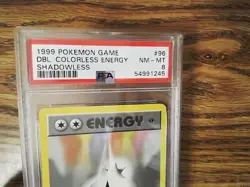 Double Colorless Energy 96/102 Shadowless Base Pokemon Card - PSA 8 1st Edition - Image 2