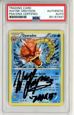 PSA Signed Wayne Grayson Pokemon TCG Gyarados XY109 Black Star Promo XY Holo - Image 1