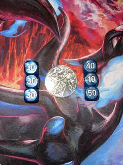 Pokemon Mega Charizard X ex UPC Ultra Premium Collection Silver Metal Coin Dice - Image 1