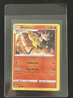 Pokemon - Braixen 026/195 - Silver Tempest - MISCUT ERROR (Alignment Dot) - Image 1
