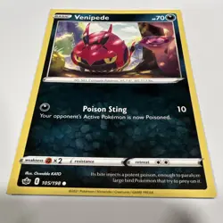 MISCUT Pokemon Venipede 105/198 Chilling Reign NM - Image 1