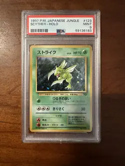 1997 Pokemon Japanese Jungle Scyther Holo Rare #123 PSA 9 MINT - Image 1