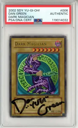 PSA Signed Dan Green Yu-Gi-Oh! TCG Dark Magician Yugi SDY-006 Unlimited UR - Image 1