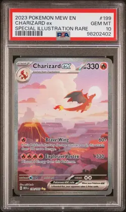 2023 POKEMON MEW EN-151 SPECIAL ILLUSTRATION RARE #199 CHARIZARD EX PSA 10 - Image 1