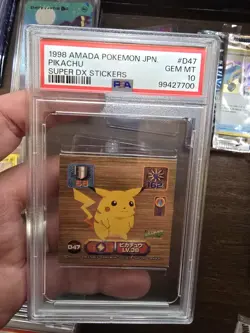 PSA 10 Gem Mint 1998 AMADA POKEMON JPN SUPER DX STICKERS #D47 PIKACHU - Image 1