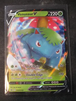 VENUSAUR V 2021 Pokemon Sword & Shield BLACK STAR PROMO #SWSH100 HOLO UR FA Mint - Image 1