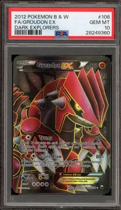 Pokemon Groudon EX Dark Explorers Full Art #106 PSA 10 Gem Mint - Image 1