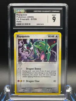CGC 9 MINT ✨- Rayquaza 9/106 EX Emerald Holo - 2005 Pokemon - Image 1
