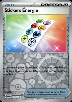 Carte Pokemon REVERSE Stickers Energie 159/165 MEW Pokemon 151 FR NEUF - Image 1