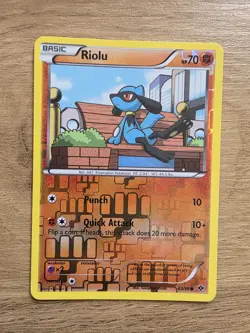 Pokemon TCG Riolu Reverse Holo Next Destinies 63/99 - Image 1
