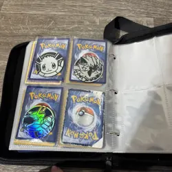 Huge Binder Collection Lot of 316+ Pokemon Cards Mixed with Mewto Leather Binder - Image 2