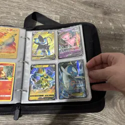 Huge Binder Collection Lot of 316+ Pokemon Cards Mixed with Mewto Leather Binder - Image 3