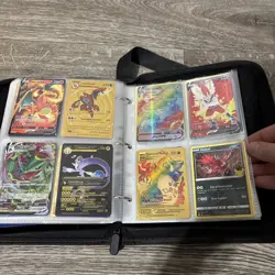 Huge Binder Collection Lot of 316+ Pokemon Cards Mixed with Mewto Leather Binder - Image 4