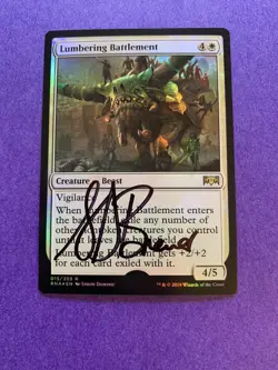 MTG Magic Lumbling Battlement FOIL Signed Artist Proof x1 RNA Simon Dominic - Image 1
