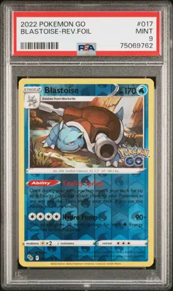 2022 POKEMON GO #017 BLASTOISE-REVERSE FOIL PSA 9 - Image 1