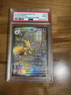 2023 POKEMON MEW EN-151 SPECIAL ILLUSTRATION RARE #201 ALAKAZAM EX PSA 9 - Image 1