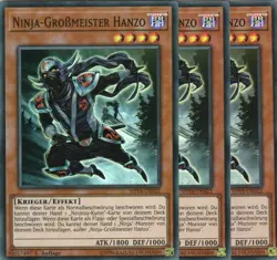 yugioh 3x Ninja-Grossmeister Hanzo SHVA-DE022 Super Rare 1Auflage Deutsch - Image 1