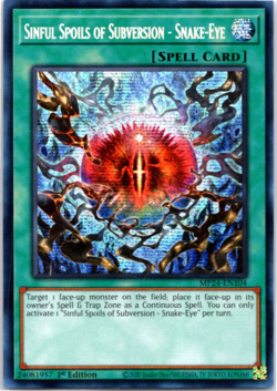 Sinful Spoils of Subversion - Snake-Eye MP24-EN104 Prismatic Secret Rare Yugioh - Image 1