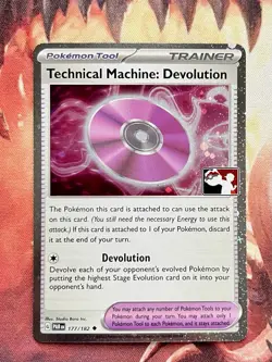 Pokemon Play! Prize Pack Technical Machine: Devolution COSMO HOLO Stamped Card - Image 1