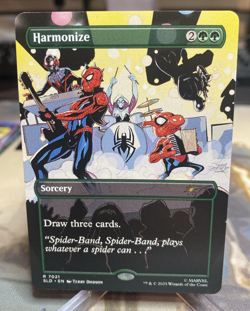 Harmonize 7021 Borderless Secret Lair Drop Regular Spider-Man Bonus Card MTG NM - Image 1