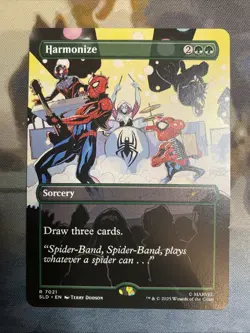 Harmonize 7021 Borderless Secret Lair Drop Regular Spider-Man Bonus Card MTG NM - Image 2