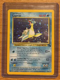1999 Lapras Fossil Set 10/62 Holo Rare Pokemon Card NM-EX - Image 1