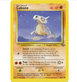 Cubone 50/64 Jungle Set WOTC Pokemon Card NM - Image 1