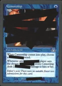 1 x Censorship - Unglued - NM-Mint - MTG - Image 1