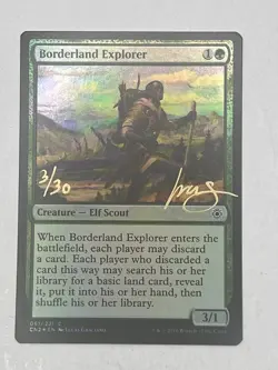 MTG Artist Proof Borderland Explorer Foil Conspiracy Signed by Lucas Graciano - Image 1