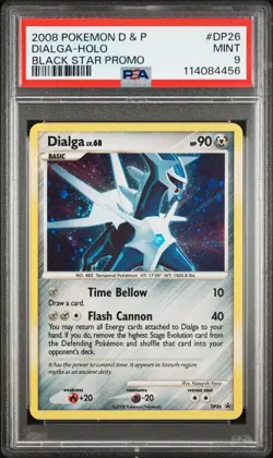 2008 POKEMON DIAMOND & PEARL BLACK STAR PROMO #DP26 DIALGA-HOLO PSA 9 - Image 1
