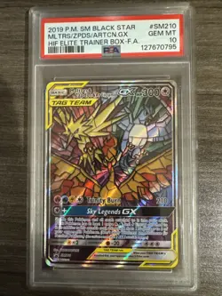 2019 POKEMON SM BLACK STAR PROMO FULL ART/MOLTRES & ZAPDOS & ARTICUNO GX PSA 10 - Image 1