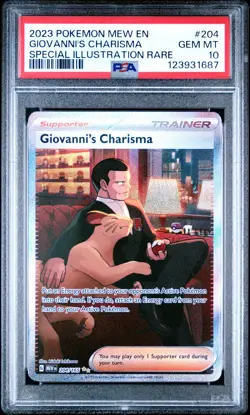 2023 POKEMON MEW EN-151 SPECIAL ILLUSTRATION RARE GIOVANNI'S CHARISMA PSA 10 - Image 1