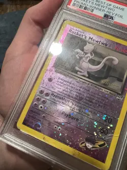 SWIRL PSA 1 2003 Pokemon Best Game PROMO Winner Rocket's Mewtwo Reverse Holo 8 - Image 3