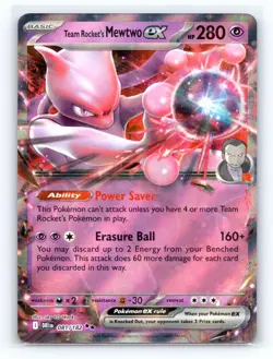 Pokemon TCG Team Rocket's Mewtwo ex 081/182 Destined Rivals Double Rare B - Image 1