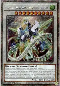 1x Crystal Clear Wing Synchro Dragon (P NM Eng YuGiOh - Quarter Century Stampede - Image 1