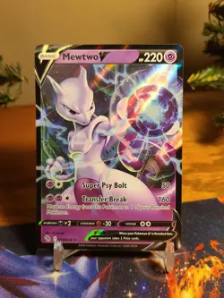 Pokemon Mewtwo v Holo Ultra Rare TCG Card Pokemon Go 030/078 - Image 1